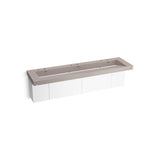 Kohler - ConstellationE 90'' wall-mount trough lavatory system - Neutral Concrete