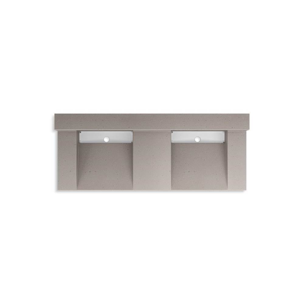Kohler - ConstellationE 60'' wall-mount basin lavatory system with backsplash - Concrete