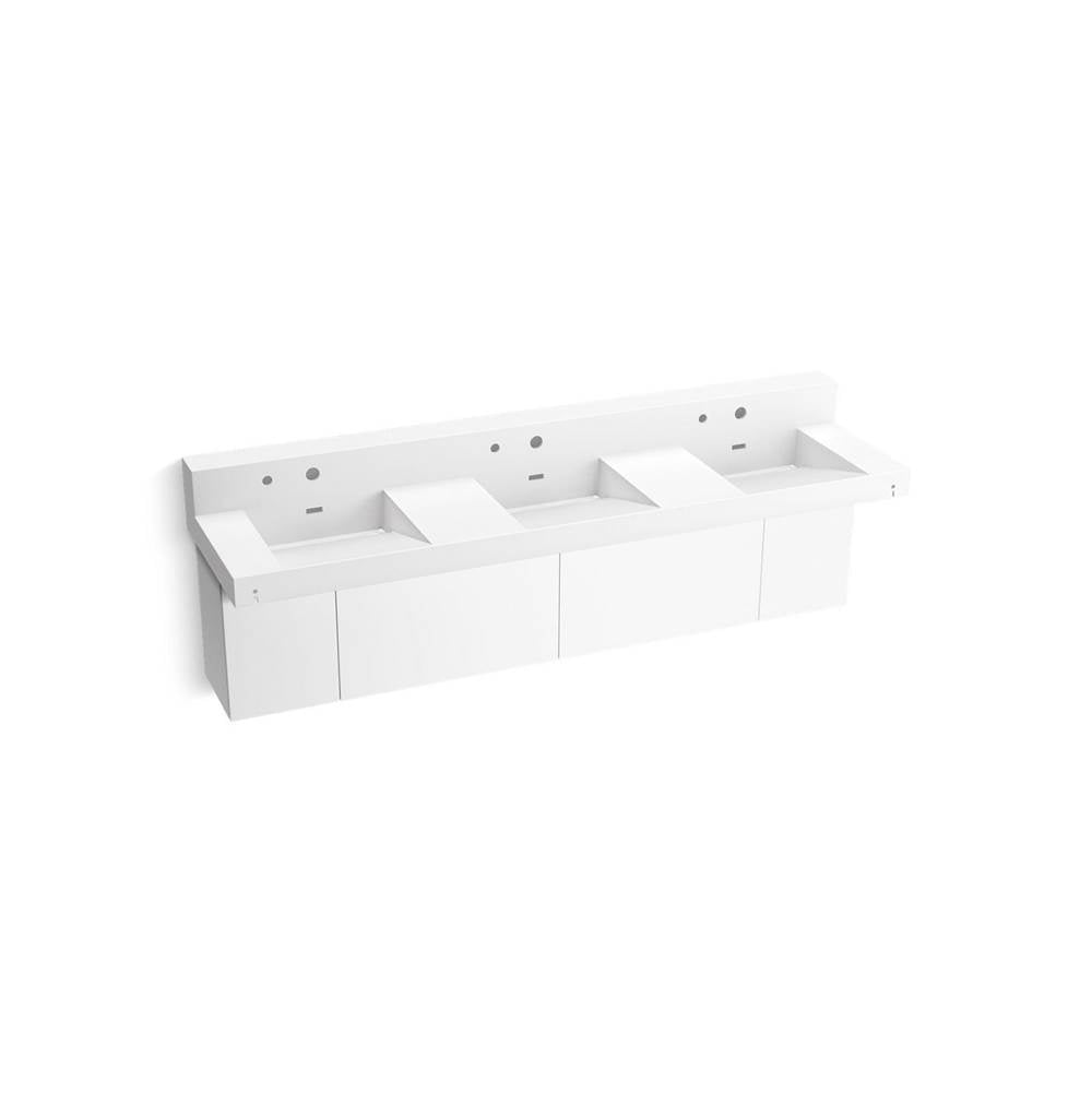 Kohler - ConstellationE 90'' wall-mount basin lavatory system with backsplash - Glacier White