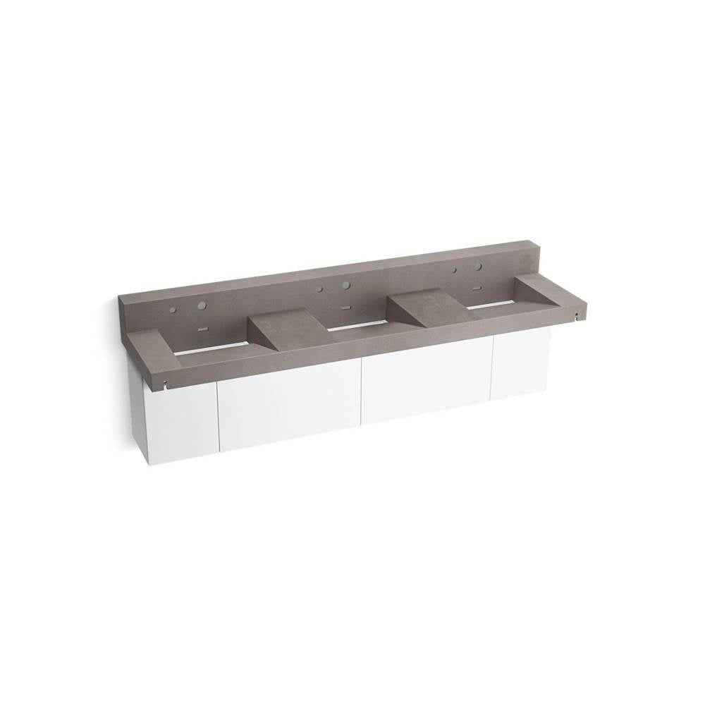 Kohler - ConstellationE 90'' wall-mount basin lavatory system with backsplash - Ash Concrete