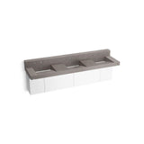 Kohler - ConstellationE 90'' wall-mount basin lavatory system with backsplash - Ash Concrete