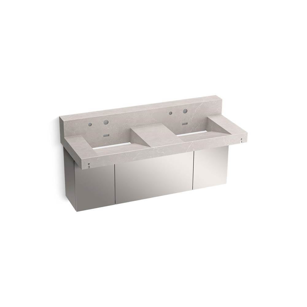 Kohler - ConstellationE 60'' wall-mount basin lavatory system with backsplash - DesertSilver