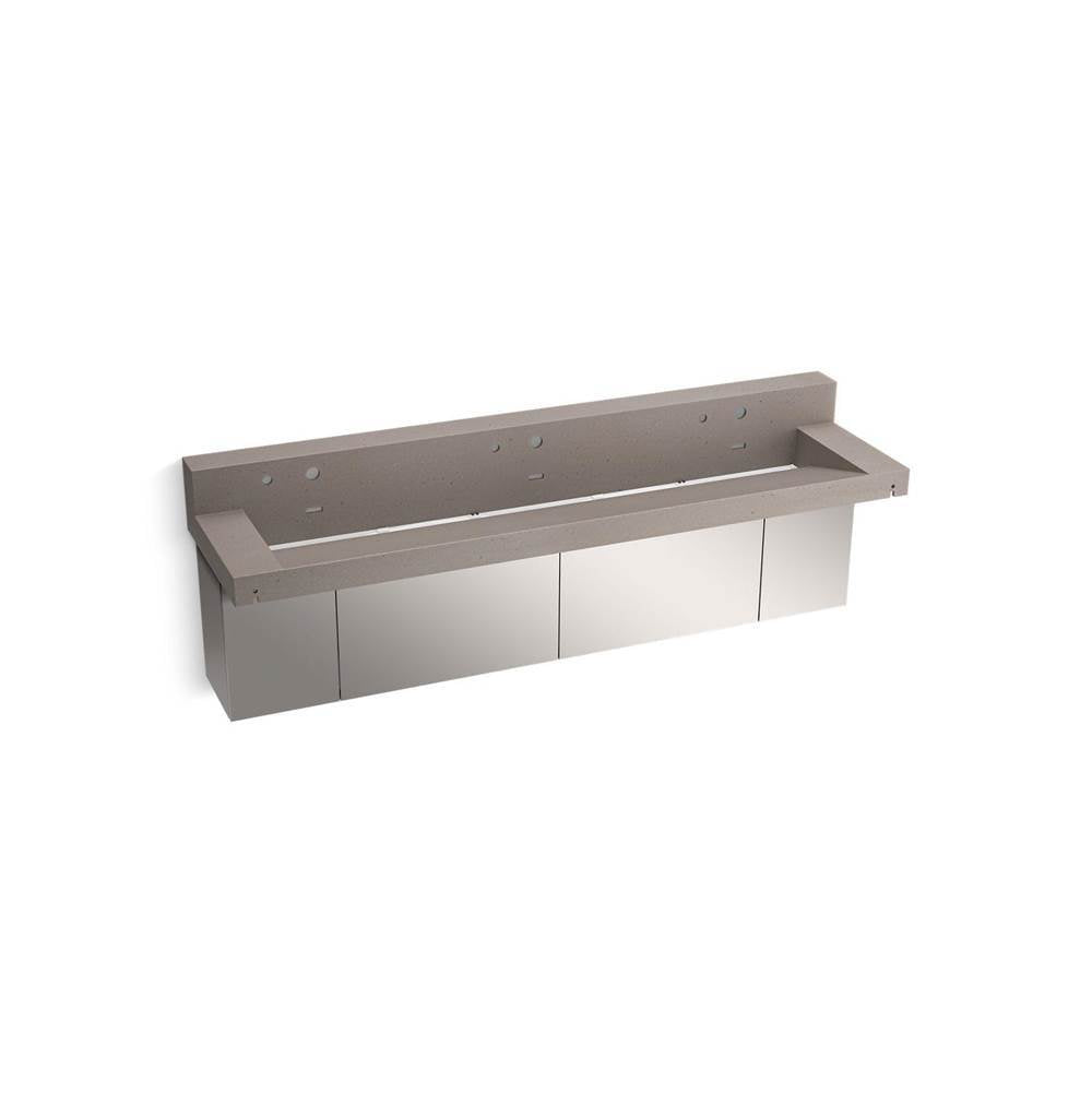 Kohler - ConstellationE 90'' wall-mount trough lavatory system with backsplash - Concrete