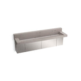 Kohler - ConstellationE 90'' wall-mount trough lavatory system with backsplash - Neutral Concrete