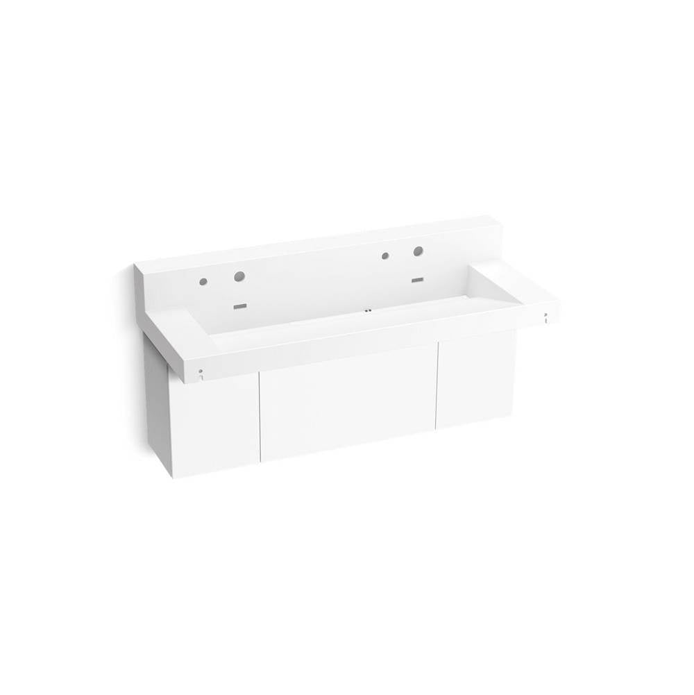 Kohler - ConstellationE 60'' wall-mount trough lavatory system with backsplash - Glacier White