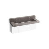 Kohler - ConstellationE 60'' wall-mount trough lavatory system with backsplash - Ash Concrete