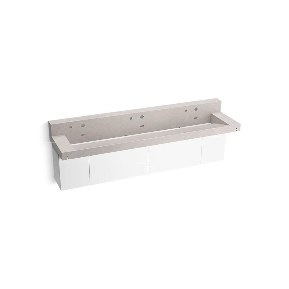 Kohler - ConstellationE 90'' wall-mount trough lavatory system with backsplash - DesertSilver