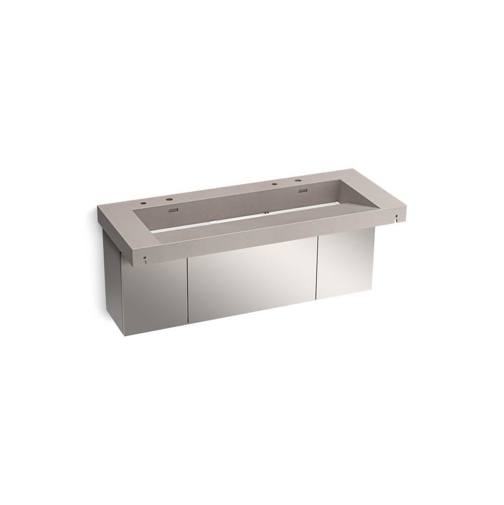 Kohler - ConstellationE 60'' wall-mount trough lavatory system - Neutral Concrete