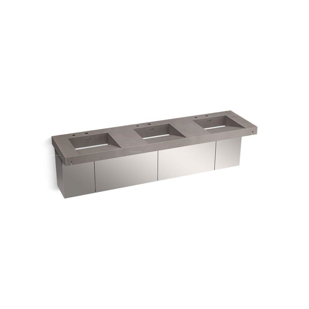 Kohler - ConstellationE 90'' wall-mount basin lavatory system - Ash Concrete