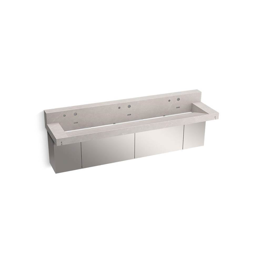 Kohler - ConstellationE 90'' wall-mount trough lavatory system with backsplash - DesertSilver