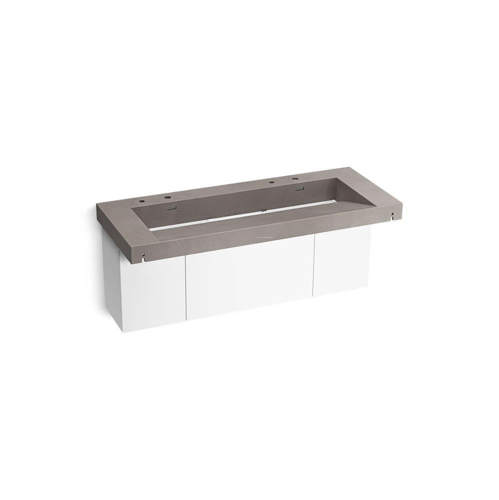 Kohler - ConstellationE 60'' wall-mount trough lavatory system - Ash Concrete