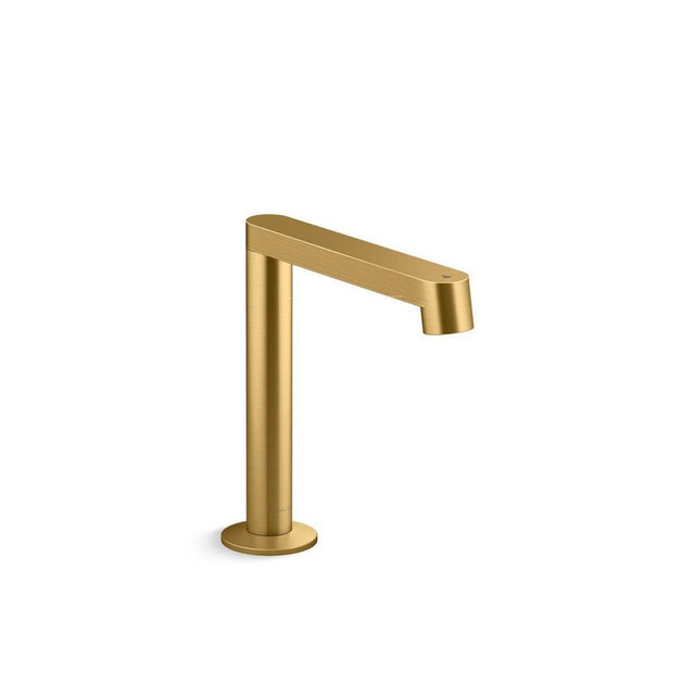 Kohler - Components Touchless single-hole lavatory faucet with Kinesis sensor technology, AC-powered, 0.5 gpm - Vibrant Brushed Moderne Brass