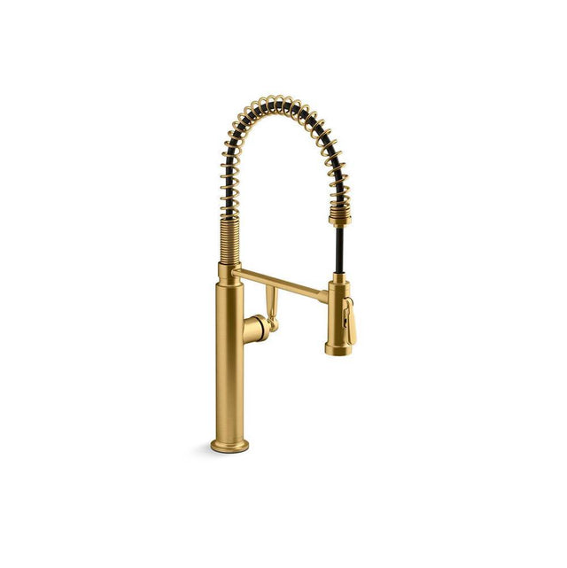 Kohler - EdalynE by Studio McGee Semi-professional kitchen sink faucet with two-function sprayhead - Vibrant Brushed Moderne Brass