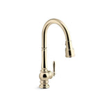 Kohler - Artifacts Touchless pull-down kitchen sink faucet with KOHLER KonnectE and three-function sprayhead - Vibrant French Gold