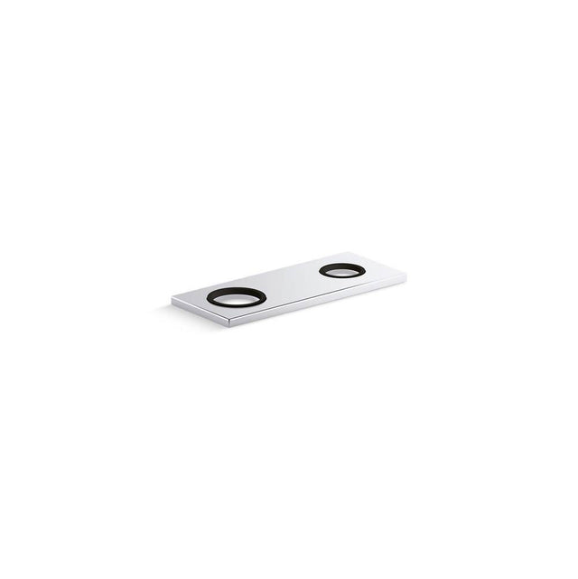Kohler - 4'' two-hole escutcheon plate for InsightE and Kinesis lavatory faucets and soap dispensers - Polished Chrome