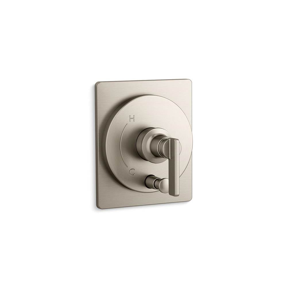 Kohler - CastiaE by Studio McGee Rite-Temp valve trim with push-button diverter - Vibrant Brushed Nickel