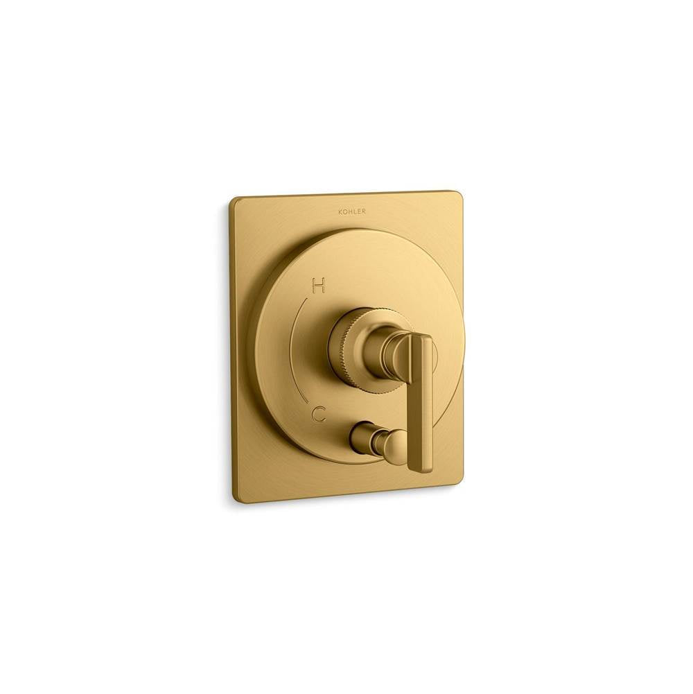 Kohler - CastiaE by Studio McGee Rite-Temp valve trim with push-button diverter - Vibrant Brushed Moderne Brass