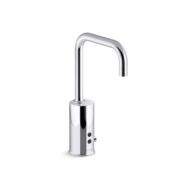 Kohler - Gooseneck Touchless single-hole lavatory faucet with InsightE sensor technology and temperature mixer, DC-powered, less drain, 0.35 gpm - Polished Chrome