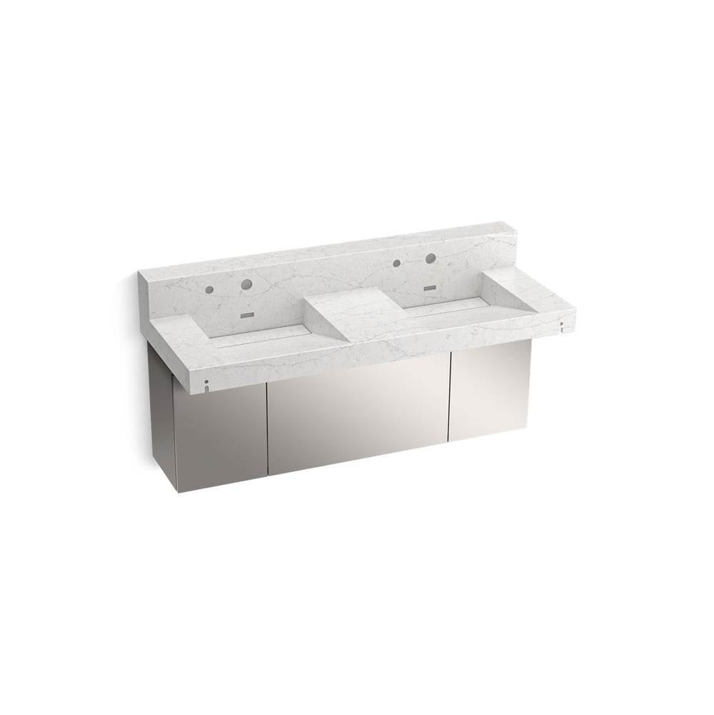 Kohler - ConstellationE 60'' wall-mount basin lavatory system with backsplash - Pearl Jasmine