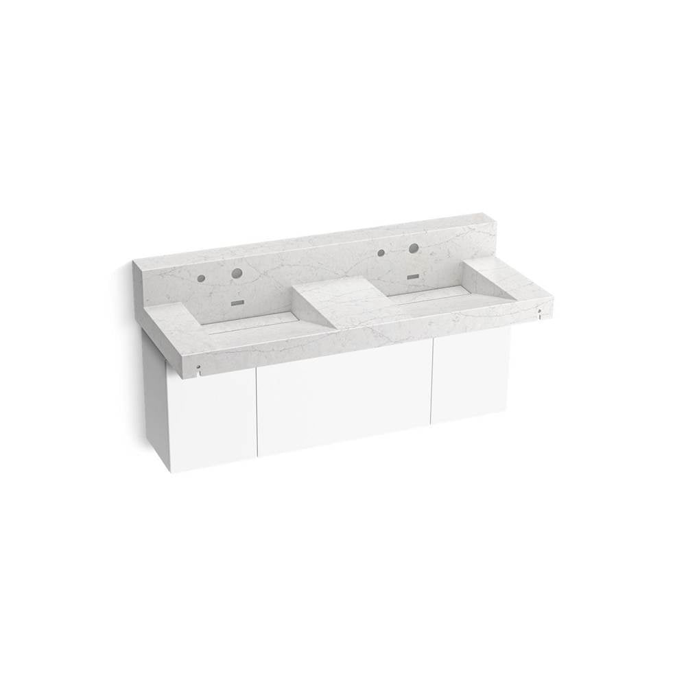 Kohler - ConstellationE 60'' wall-mount basin lavatory system with backsplash - Pearl Jasmine