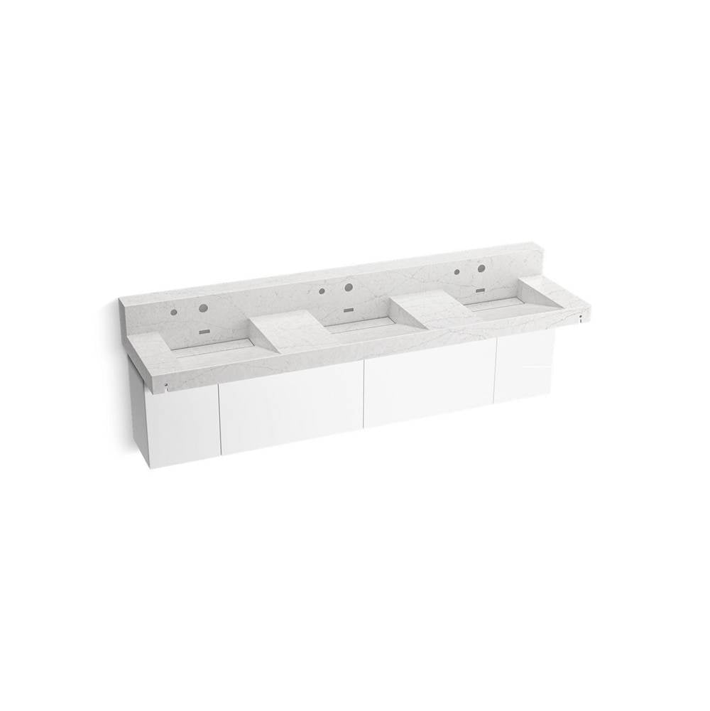 Kohler - ConstellationE 90'' wall-mount basin lavatory system with backsplash - Pearl Jasmine