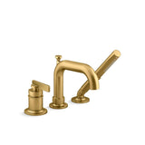 Kohler - CastiaE by Studio McGee Deck-mount bath faucet with handshower - Vibrant Brushed Moderne Brass