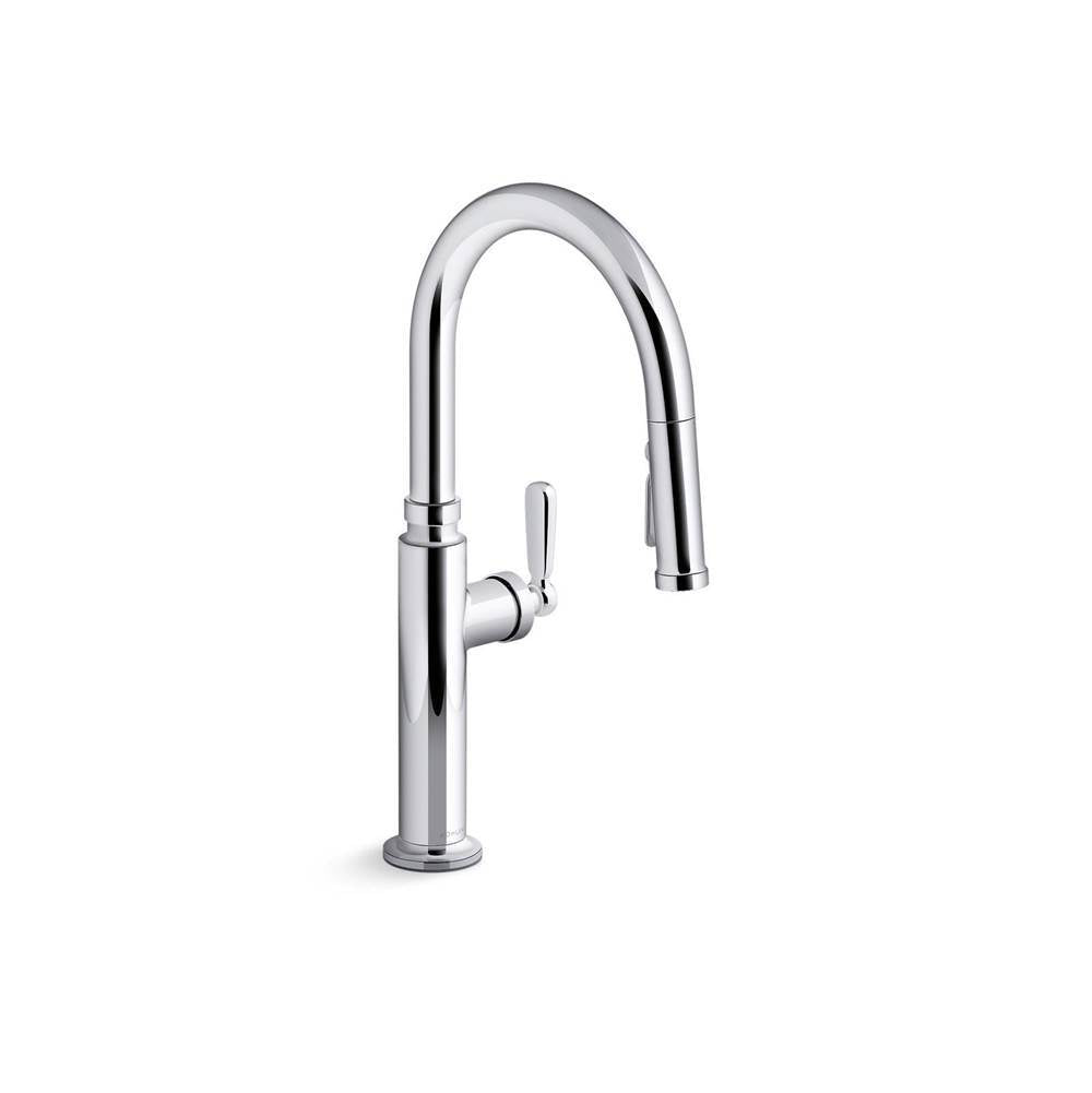 Kohler - EdalynE by Studio McGee Pull-down kitchen sink faucet with three-function sprayhead - Polished Chrome