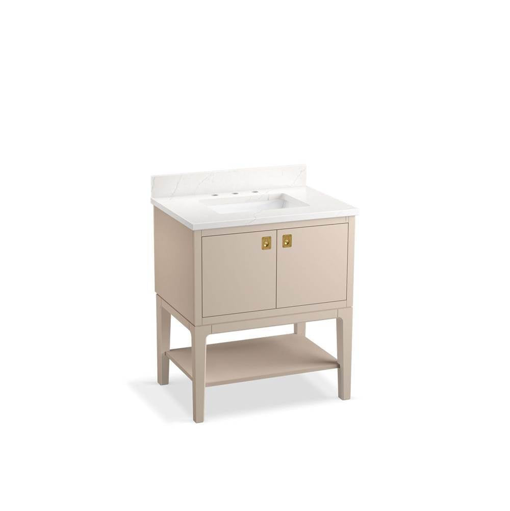 Kohler - Seagrove by Studio McGee 30'' bathroom vanity cabinet with sink and quartz top - Light Clay