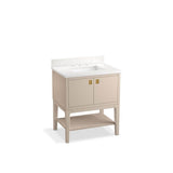 Kohler - Seagrove by Studio McGee 30'' bathroom vanity cabinet with sink and quartz top - Light Clay