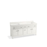 Kohler - MalinE by Studio McGee 72'' bathroom vanity cabinet with sinks and quartz top - White