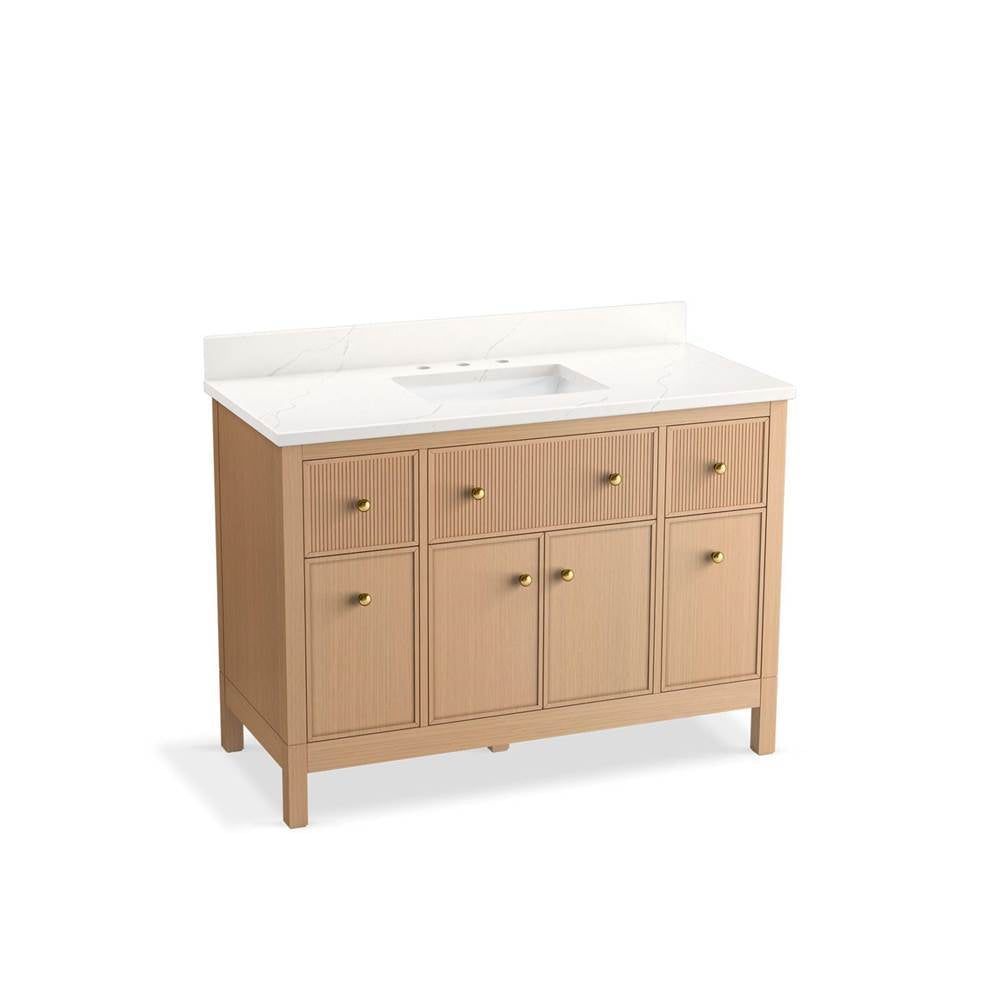 Kohler - MalinE by Studio McGee 48'' bathroom vanity cabinet with sink and quartz top - White Oak
