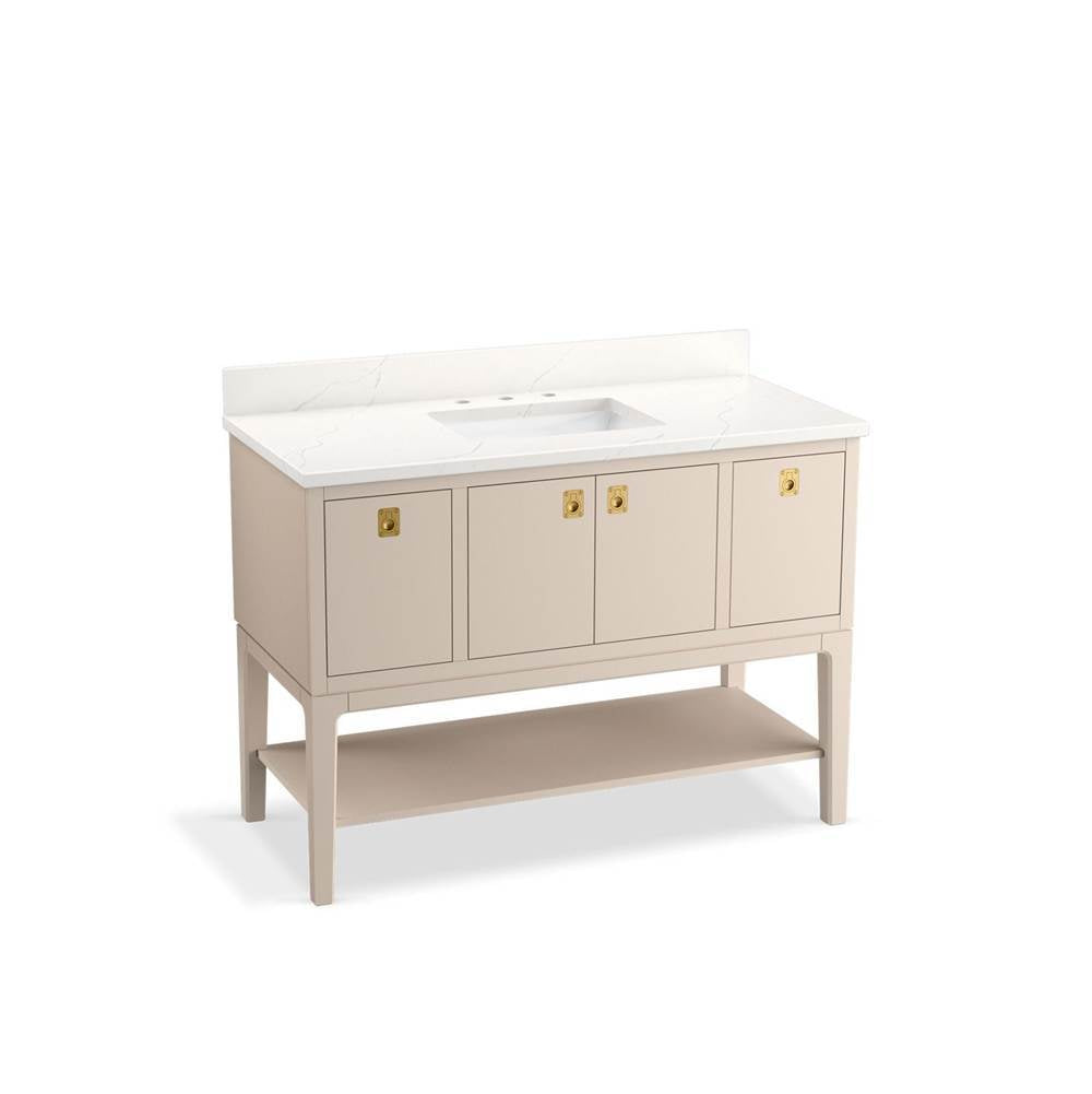 Kohler - Seagrove by Studio McGee 48'' bathroom vanity cabinet with sink and quartz top - Light Clay