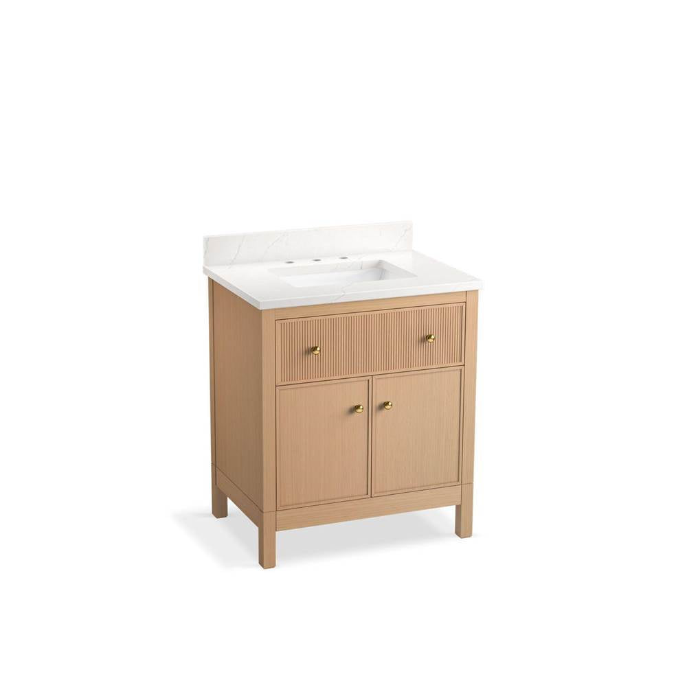 Kohler - MalinE by Studio McGee 30'' bathroom vanity cabinet with sink and quartz top - White Oak