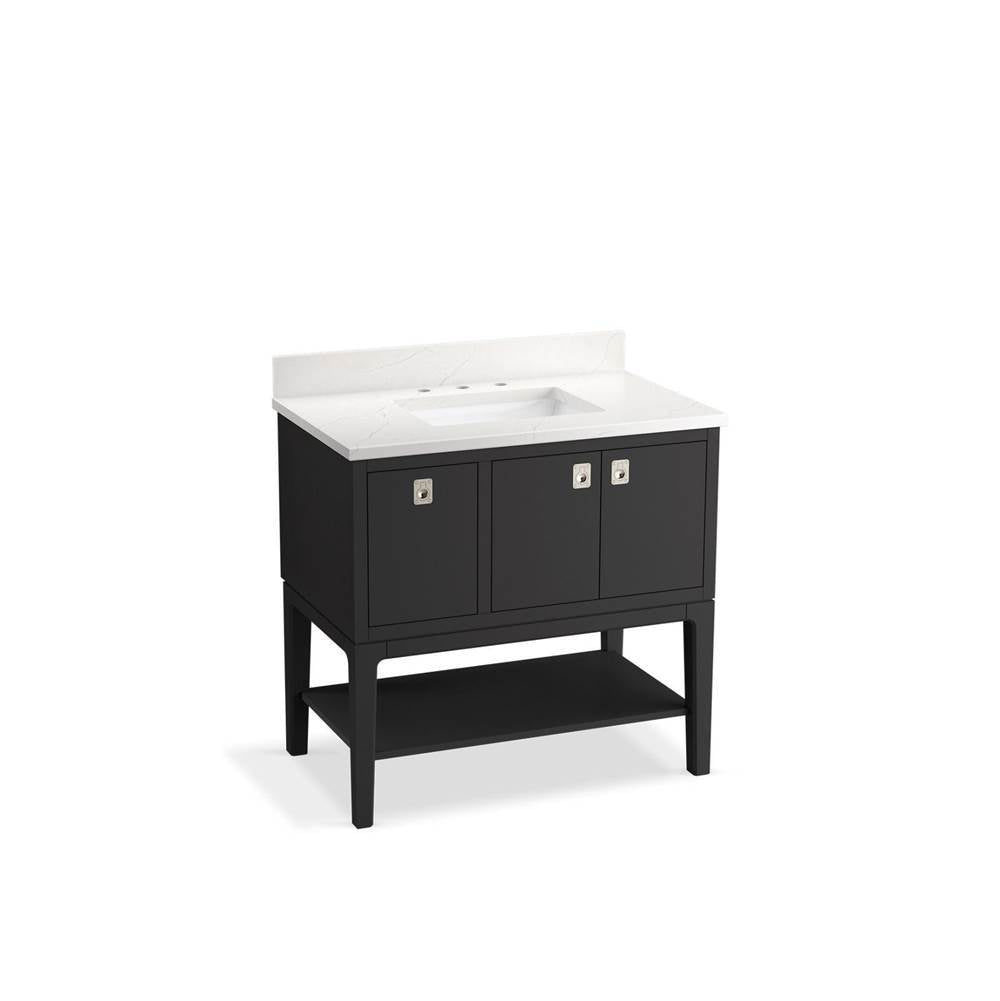 Kohler - Seagrove by Studio McGee 36'' bathroom vanity cabinet with sink and quartz top - Ferrous Grey