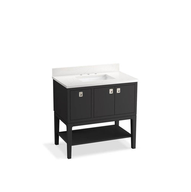 Kohler - Seagrove by Studio McGee 36'' bathroom vanity cabinet with sink and quartz top - Ferrous Grey
