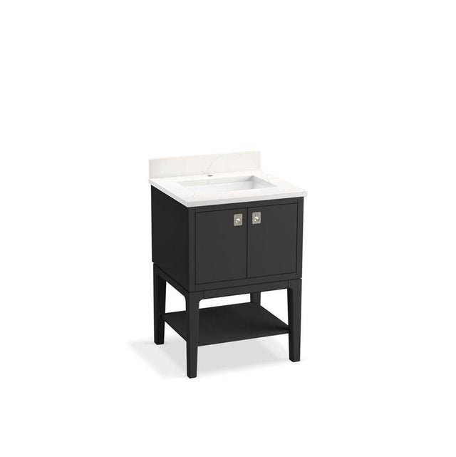 Kohler - Seagrove by Studio McGee 24'' bathroom vanity cabinet with sink and quartz top - Ferrous Grey