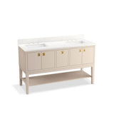 Kohler - Seagrove by Studio McGee 60'' bathroom vanity cabinet with sinks and quartz top - Light Clay