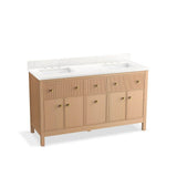 Kohler - MalinE by Studio McGee 60'' bathroom vanity cabinet with sinks and quartz top - White Oak