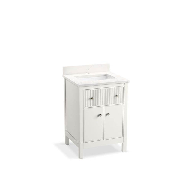 Kohler - MalinE by Studio McGee 24'' bathroom vanity cabinet with sink and quartz top - White