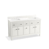 Kohler - MalinE by Studio McGee 60'' bathroom vanity cabinet with sinks and quartz top - White