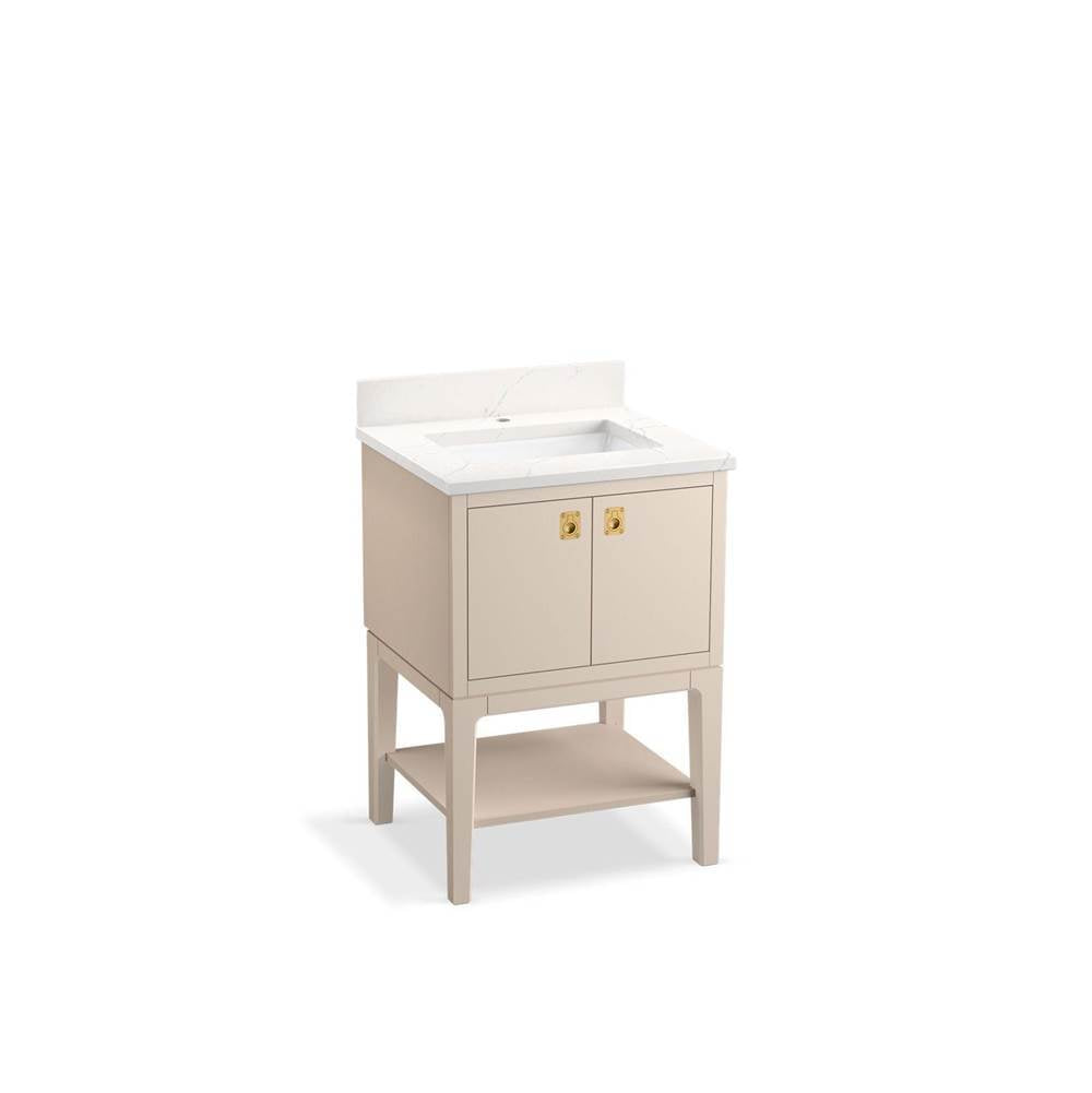 Kohler - Seagrove by Studio McGee 24'' bathroom vanity cabinet with sink and quartz top - Light Clay