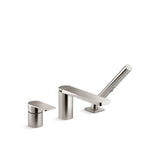 Kohler - Parallel Deck-mount bath faucet with handshower - Vibrant Polished Nickel