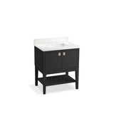 Kohler - Seagrove by Studio McGee 30'' bathroom vanity cabinet with sink and quartz top - Ferrous Grey