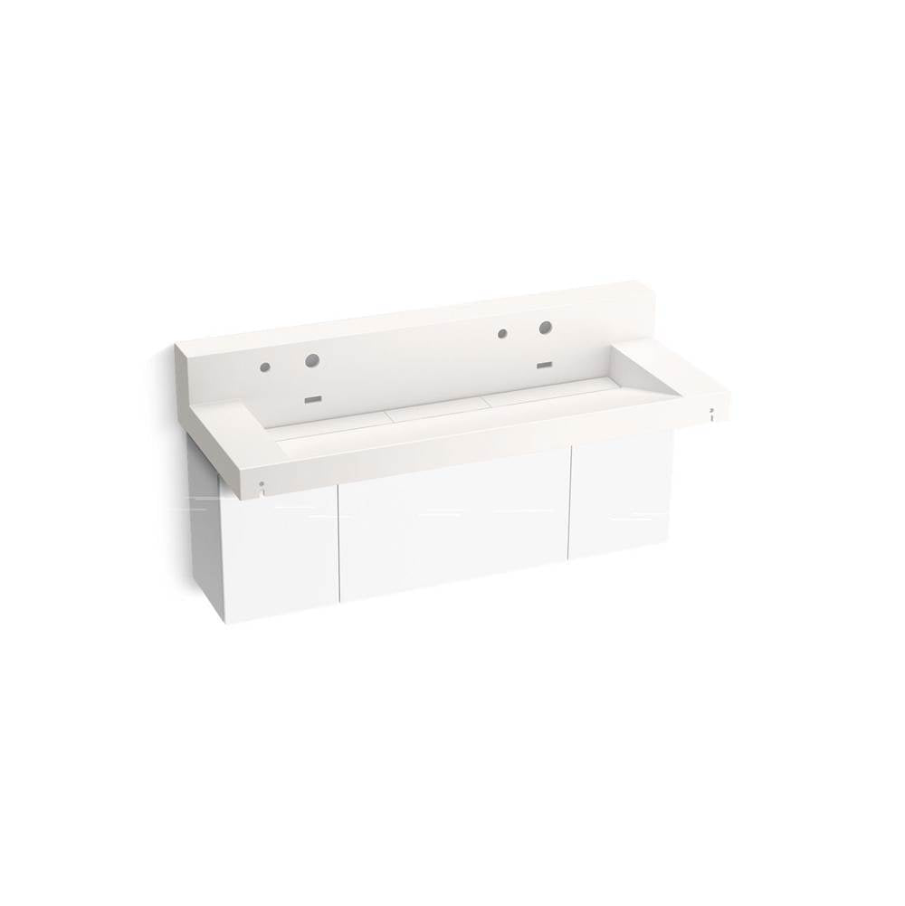 Kohler - ConstellationE 60'' wall-mount trough lavatory system with backsplash - Designer White