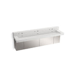 Kohler - ConstellationE 90'' wall-mount trough lavatory system with backsplash - Pearl Jasmine