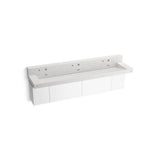 Kohler - ConstellationE 90'' wall-mount trough lavatory system with backsplash - Pearl Jasmine