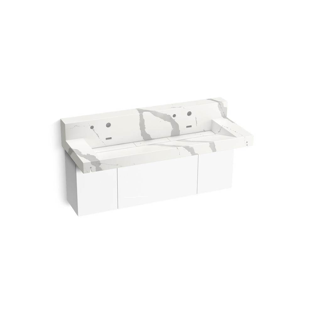 Kohler - ConstellationE 60'' wall-mount trough lavatory system with backsplash - Et Bianco Cal