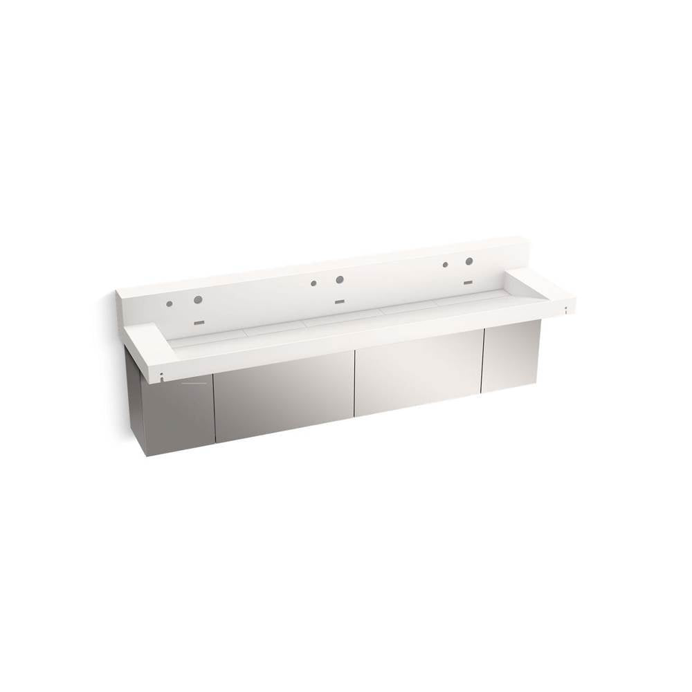 Kohler - ConstellationE 90'' wall-mount trough lavatory system with backsplash - Designer White
