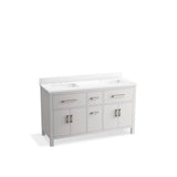 Kohler - Kresla 60'' bathroom vanity cabinet with sinks and quartz top - Atmos Grey