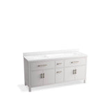 Kohler - Kresla 72'' bathroom vanity cabinet with sinks and quartz top - Atmos Grey
